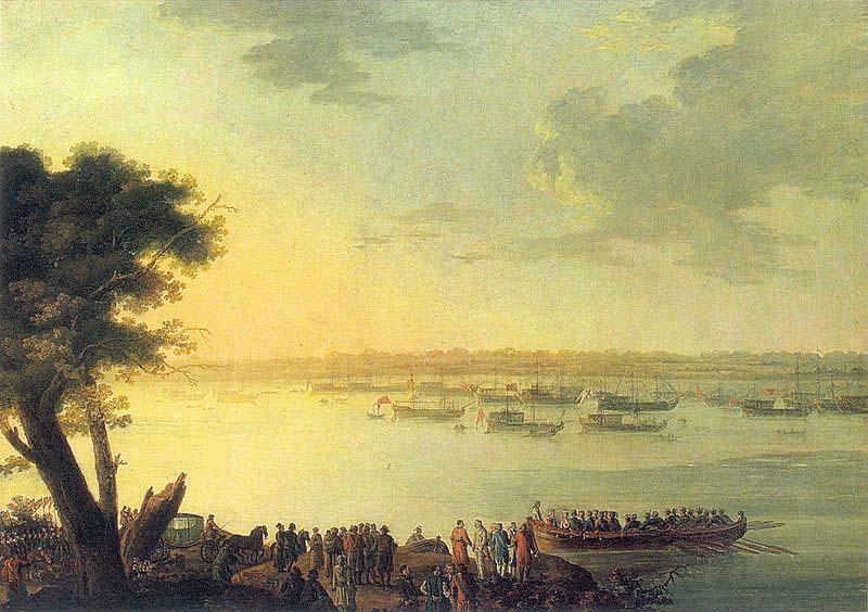 Jan Bogumil Plersch Catherine II leaving Kaniow in 1787.